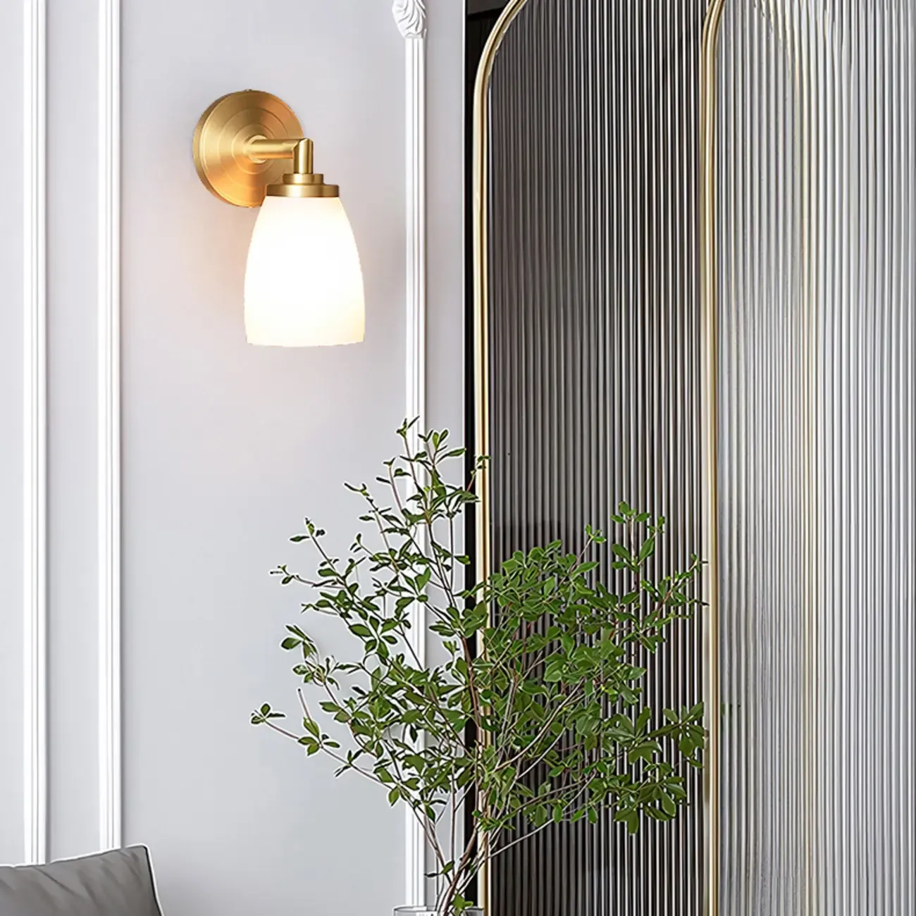 Opal Glass Modern Wall-mounted Vanity Light for Bathroom Image - 4