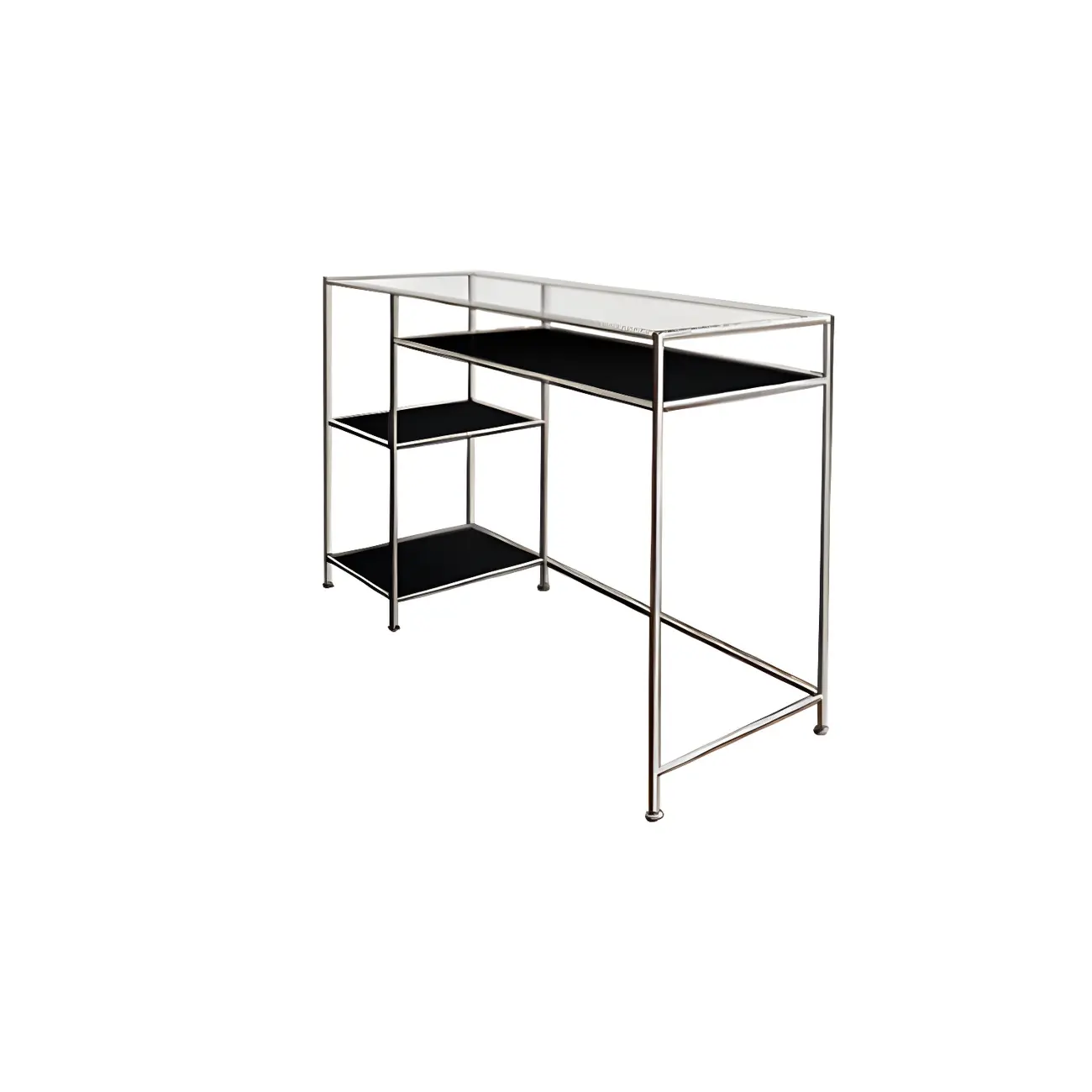 31.5"H Rectangular Glass Top Stainless Steel Base Writing Desk  Image - 15 | homeyfad