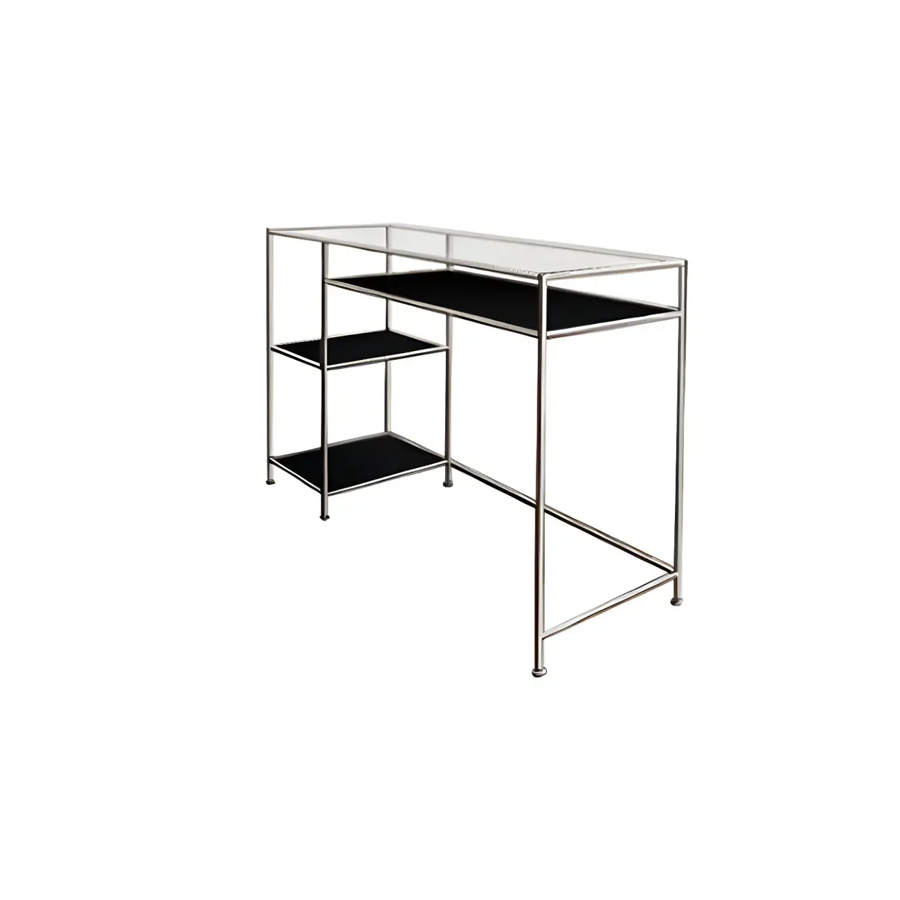 31.5"H Rectangular Glass Top Stainless Steel Base Writing Desk  Image - 15
