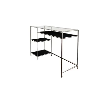 31.5"H Rectangular Glass Top Stainless Steel Base Writing Desk  Image - 15