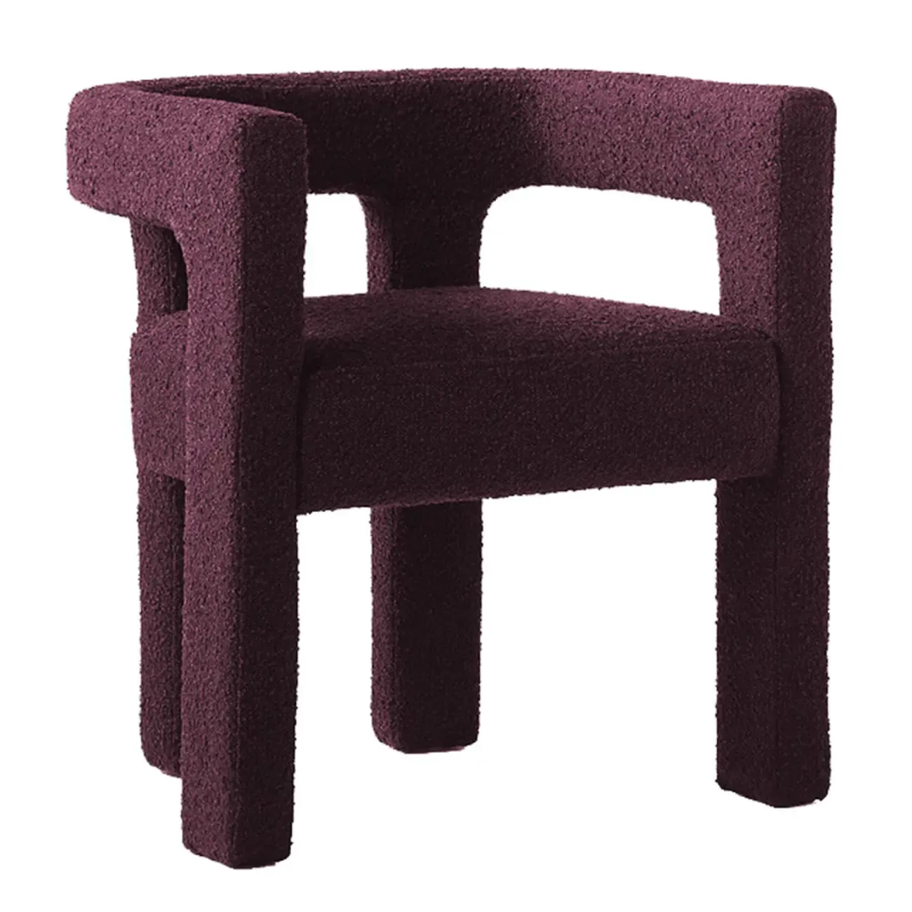 Contemporary Upholstered Low Back Arm Dining Chair Image - 2