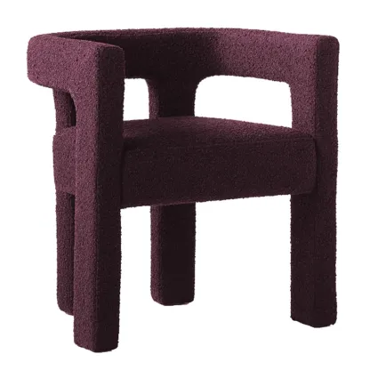 Contemporary Upholstered Low Back Arm Dining Chair Image - 2