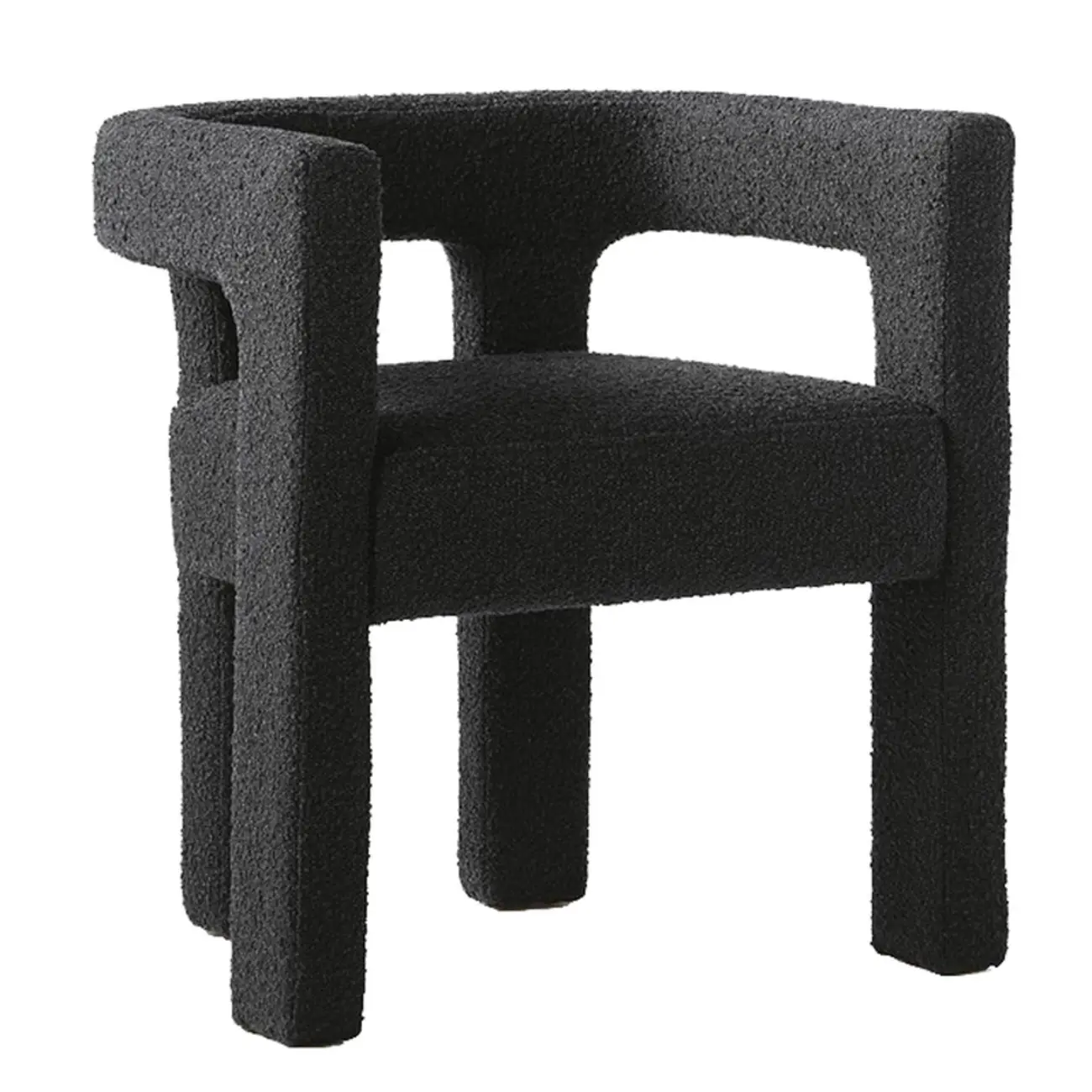 Contemporary Upholstered Low Back Arm Dining Chair Image - 3 | homeyfad