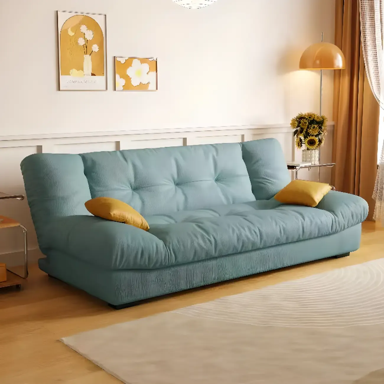 Foldable Upholstered Sleeper Sofa Living Room Deep Seat Sofa Image - 10