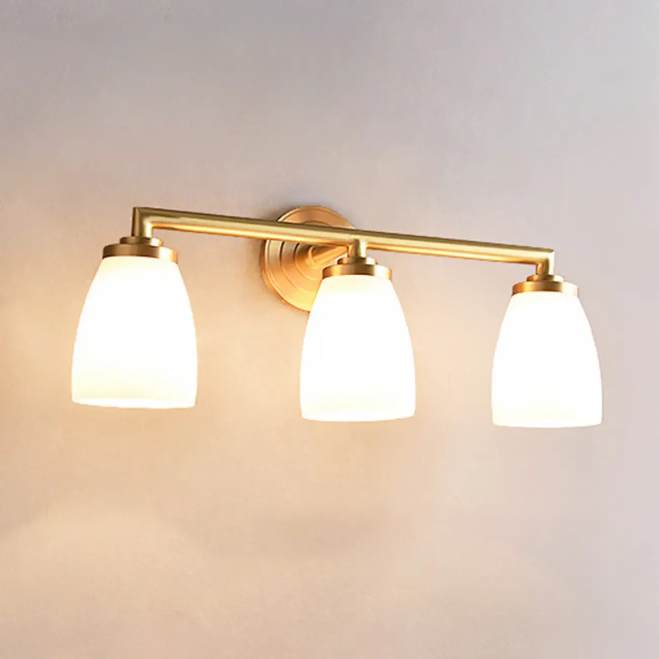 Opal Glass Modern Wall-mounted Vanity Light for Bathroom Image - 8
