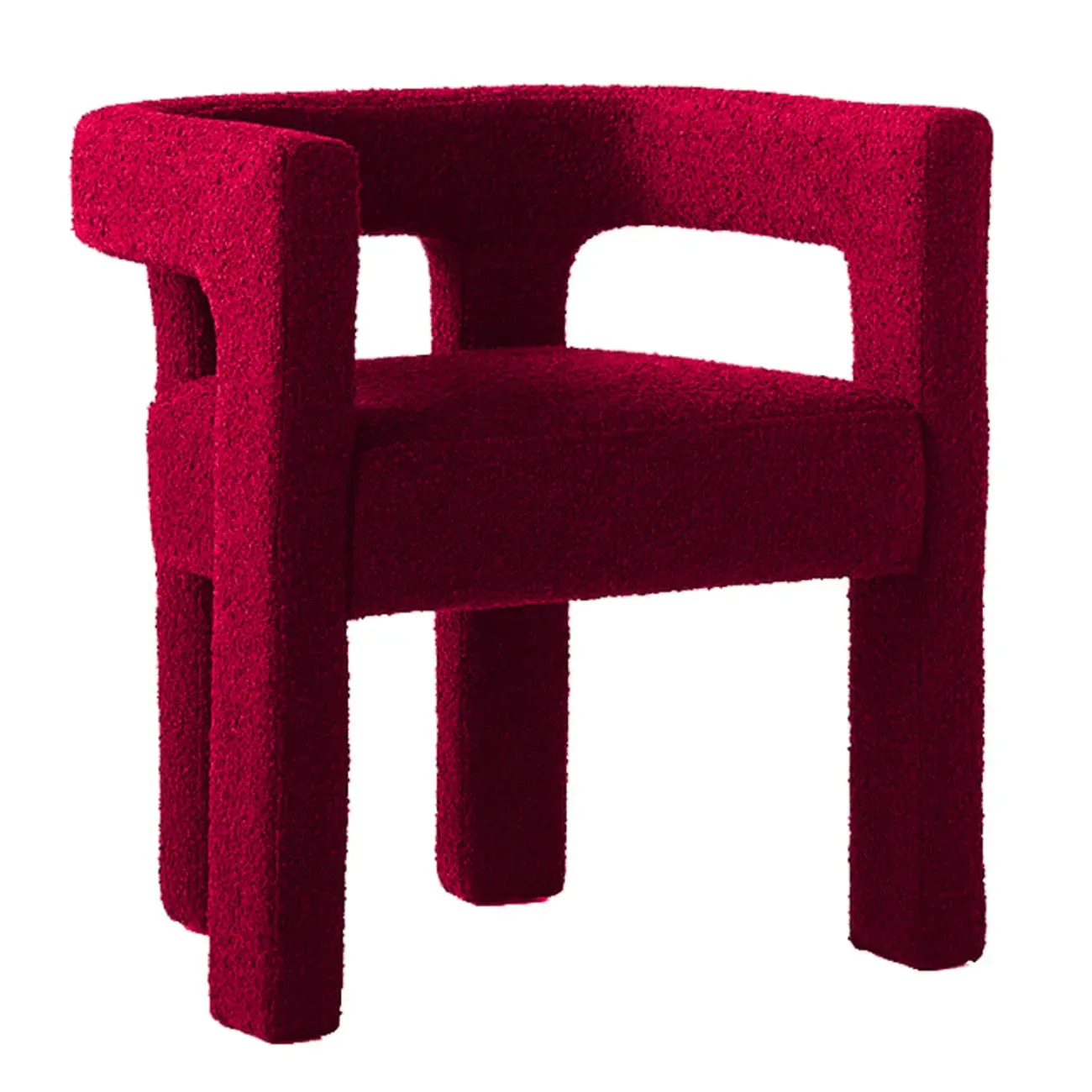 Contemporary Upholstered Low Back Arm Dining Chair Image - 5