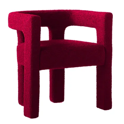 Contemporary Upholstered Low Back Arm Dining Chair Image - 5