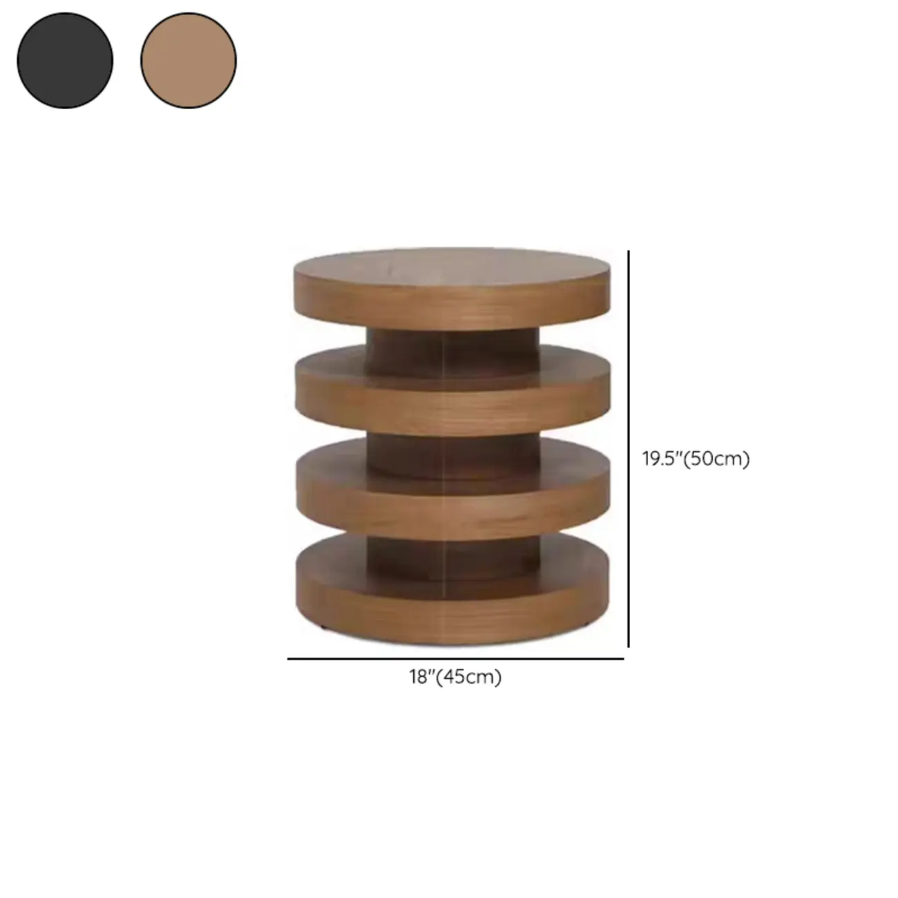 Round Wooden Side Table with Modern Floating Design #size | homeyfad