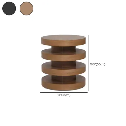 Round Wooden Side Table with Modern Floating Design #size