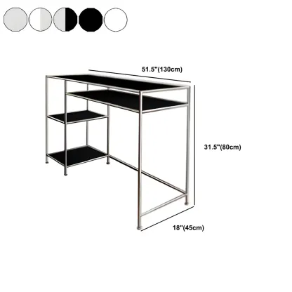 31.5"H Rectangular Glass Top Stainless Steel Base Writing Desk  #size