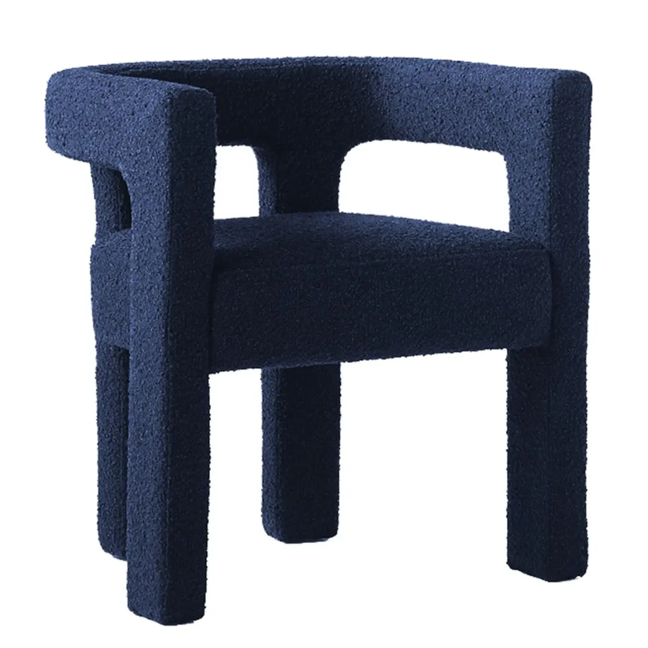Contemporary Upholstered Low Back Arm Dining Chair Image - 7
