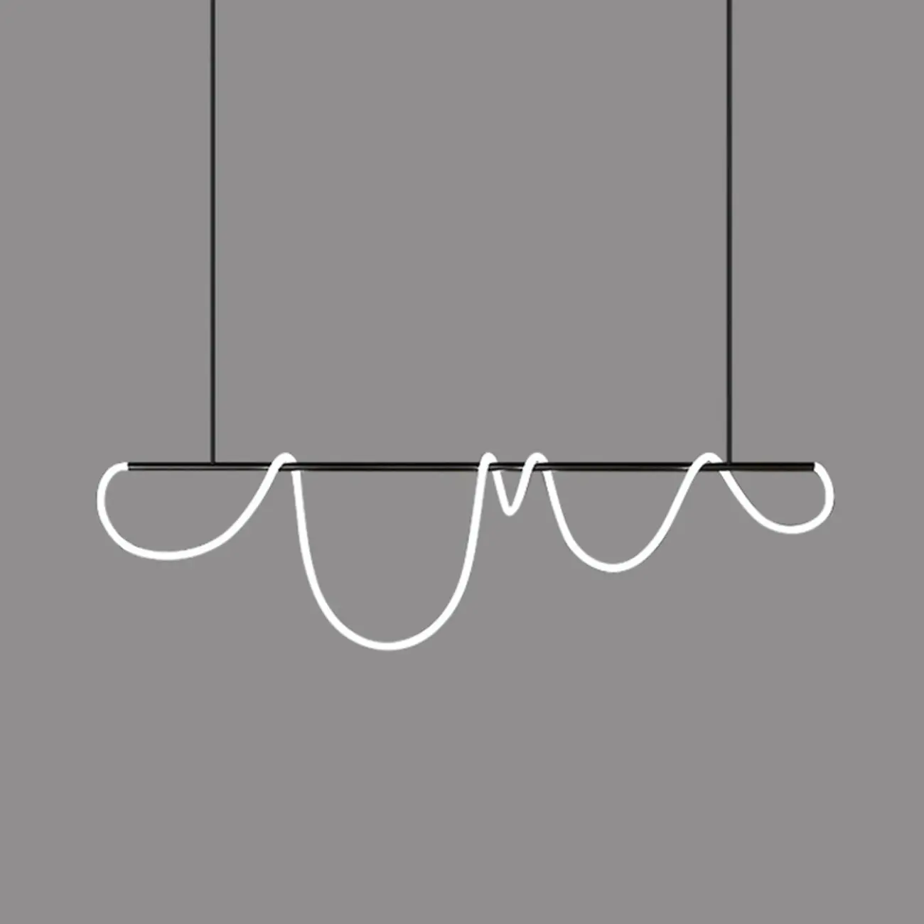 Gold Silica Gel LED Linear Island Pendant Light Image - 5 | homeyfad