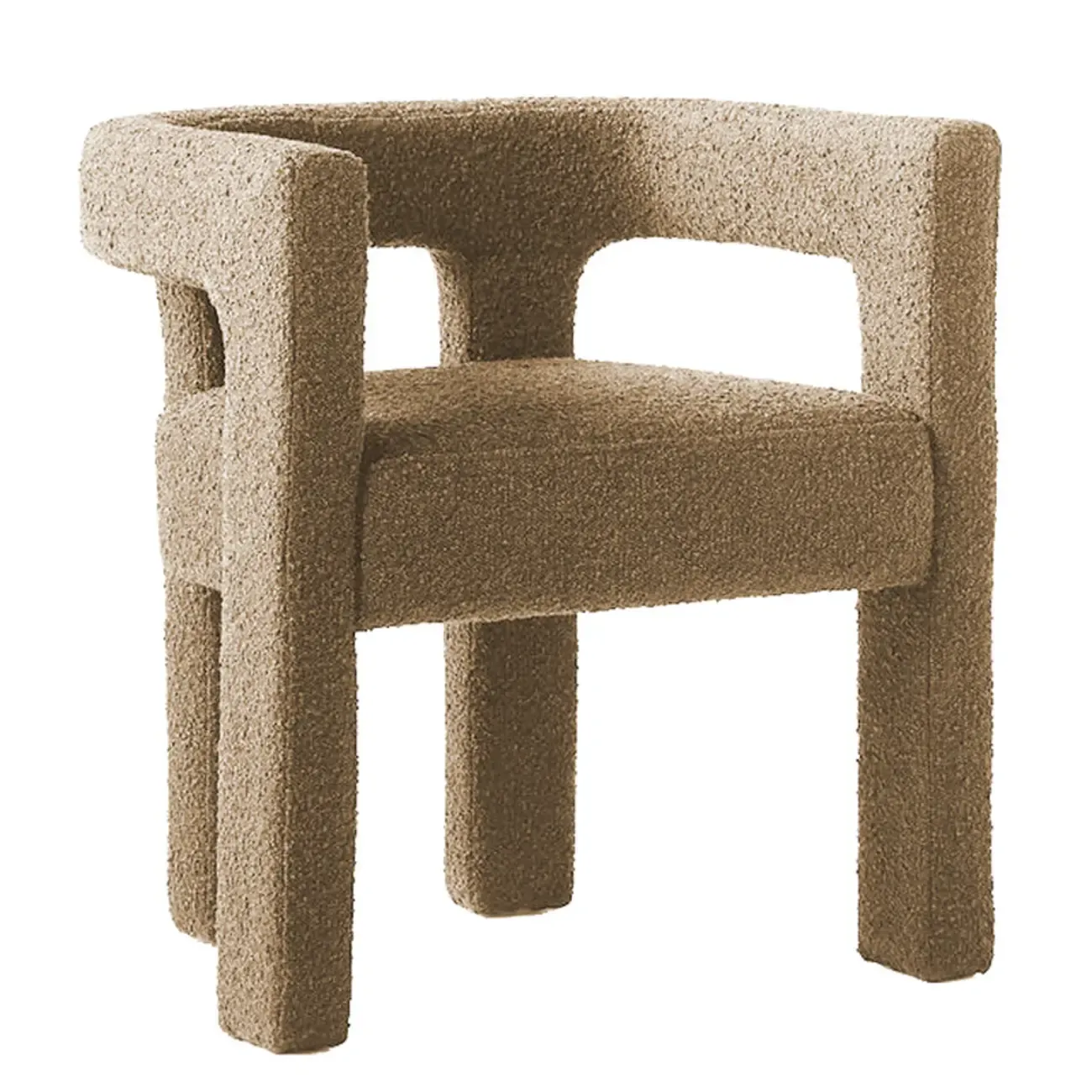 Contemporary Upholstered Low Back Arm Dining Chair Image - 9