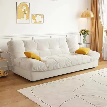 Foldable Upholstered Sleeper Sofa Living Room Deep Seat Sofa Image - 16