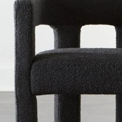 Contemporary Upholstered Low Back Arm Dining Chair Image - 10