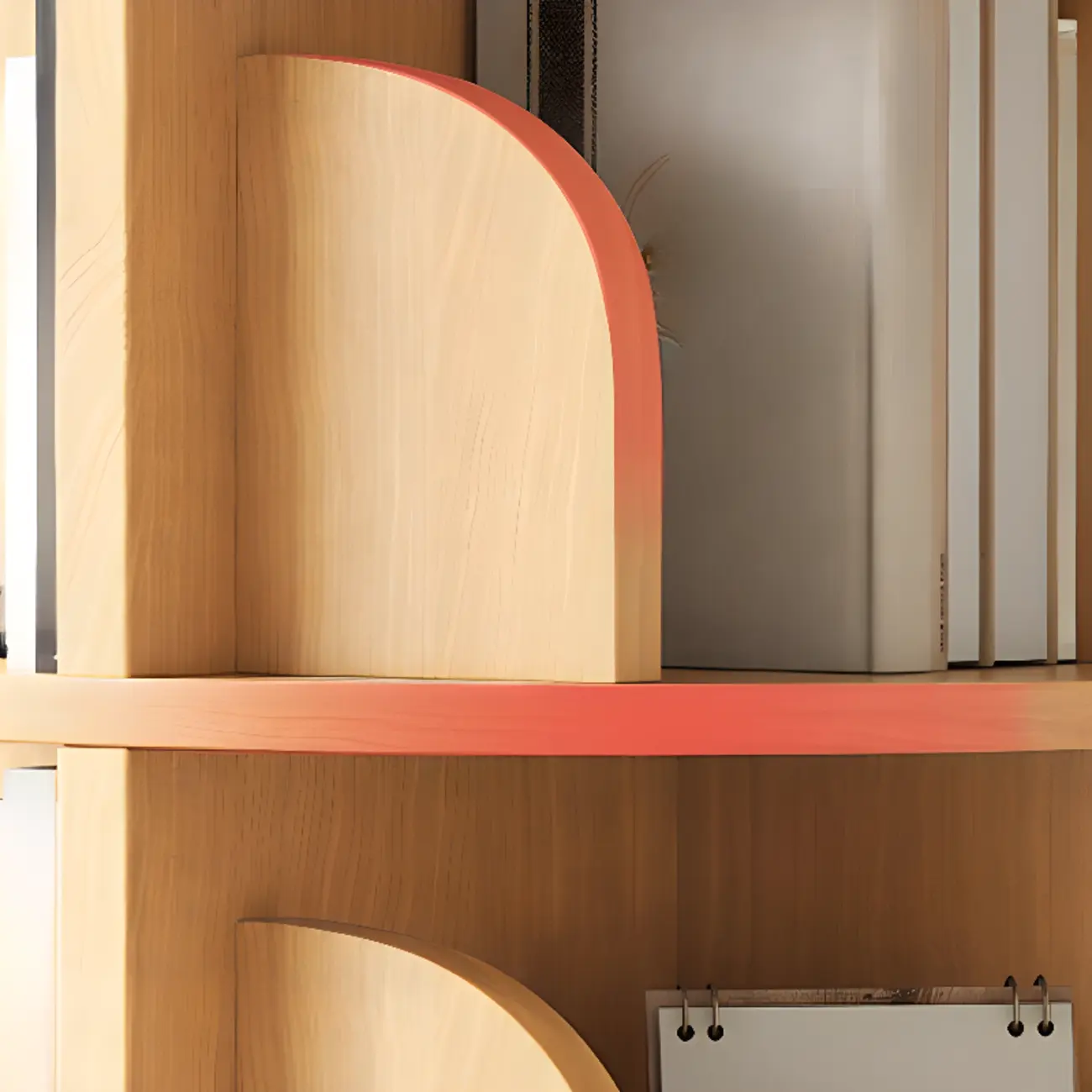Modern Natural Wood Rotating Bookshelf Image - 8 | homeyfad