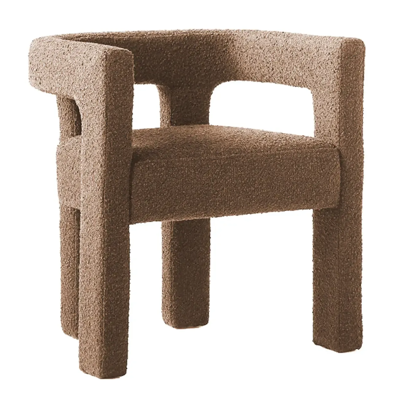 Contemporary Upholstered Low Back Arm Dining Chair Image - 11
