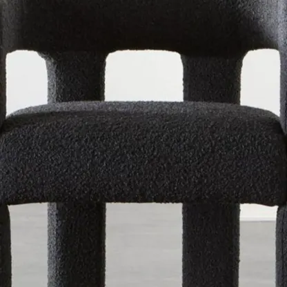 Contemporary Upholstered Low Back Arm Dining Chair Image - 12
