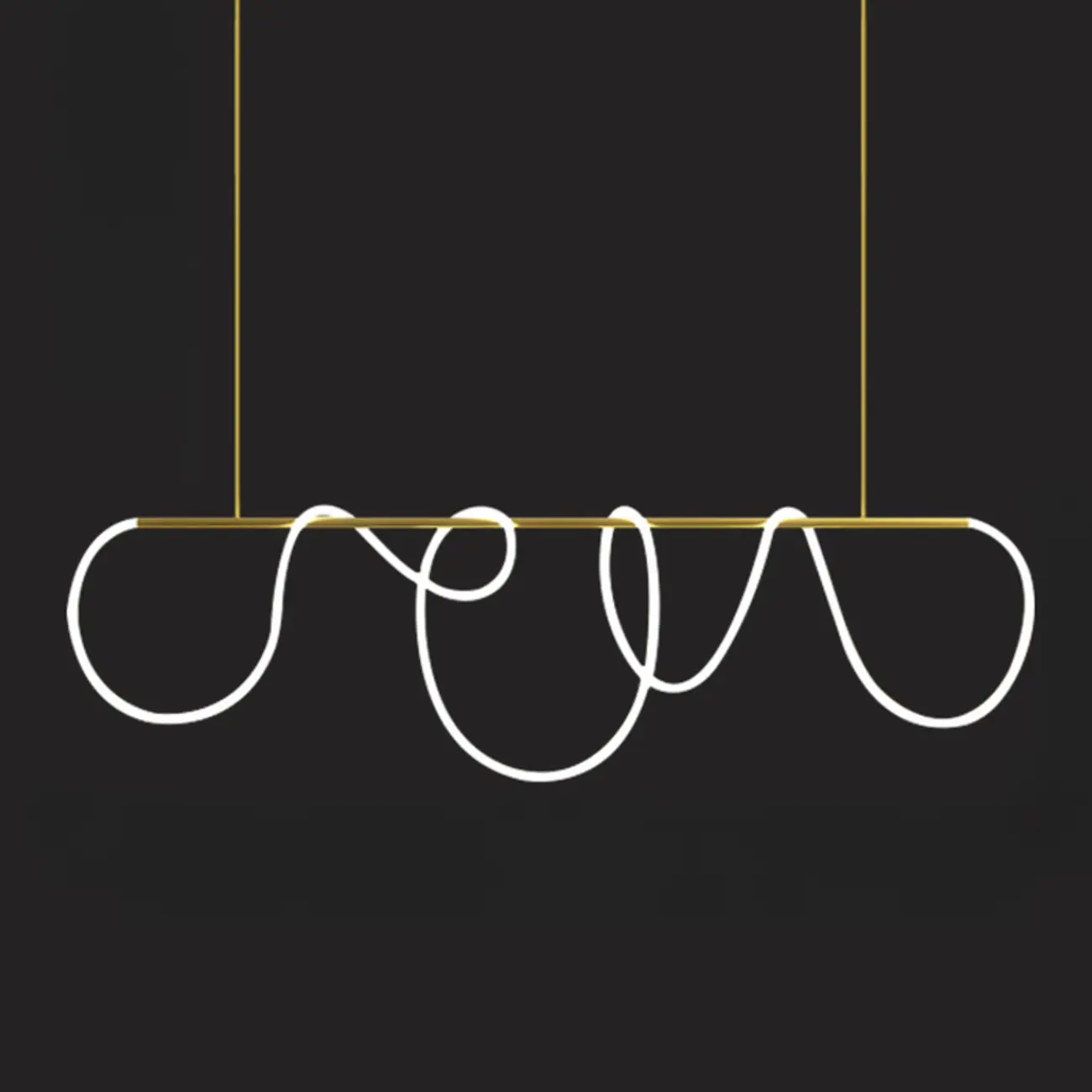 Gold Silica Gel LED Linear Island Pendant Light Image - 10 | homeyfad