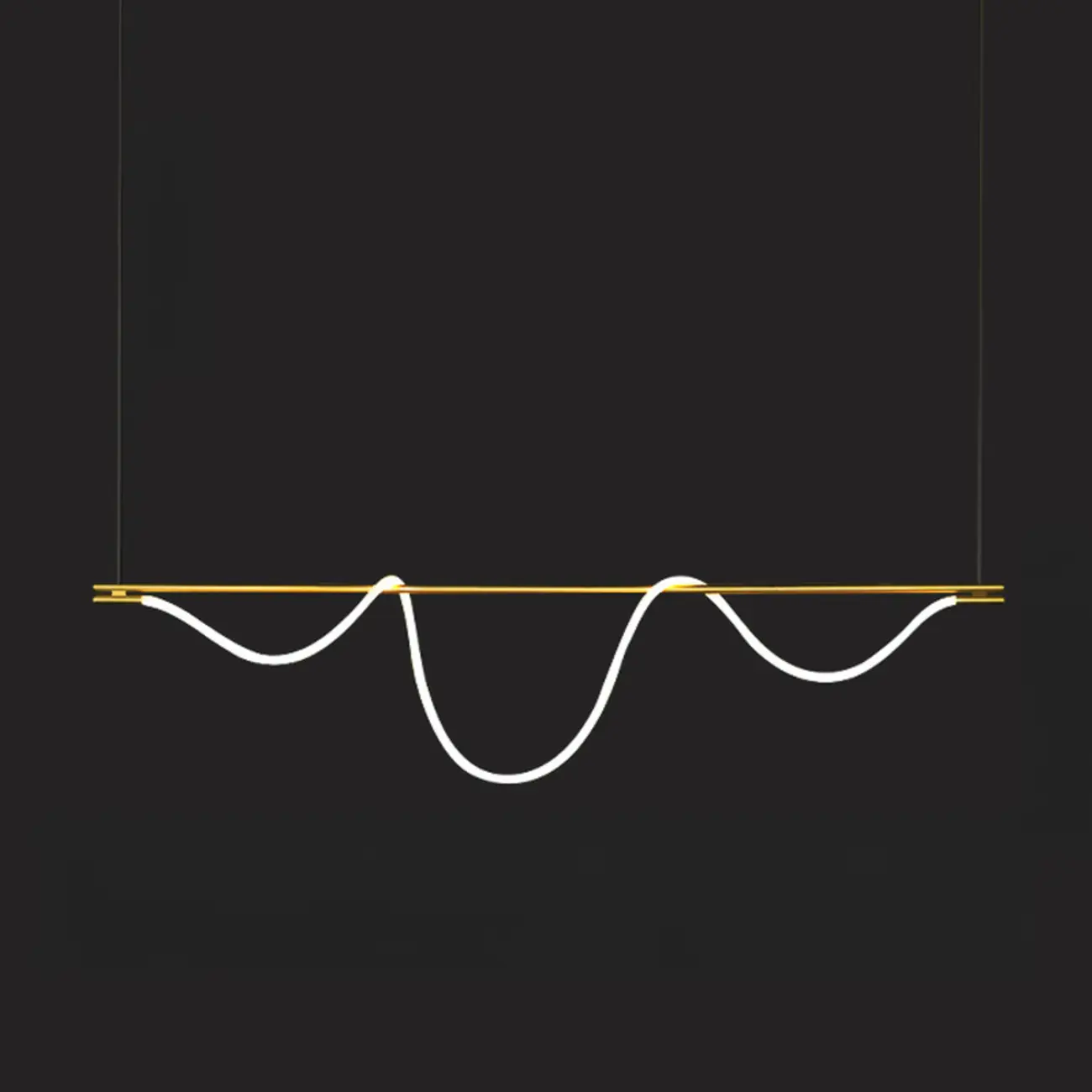 Gold Silica Gel LED Linear Island Pendant Light Image - 11 | homeyfad