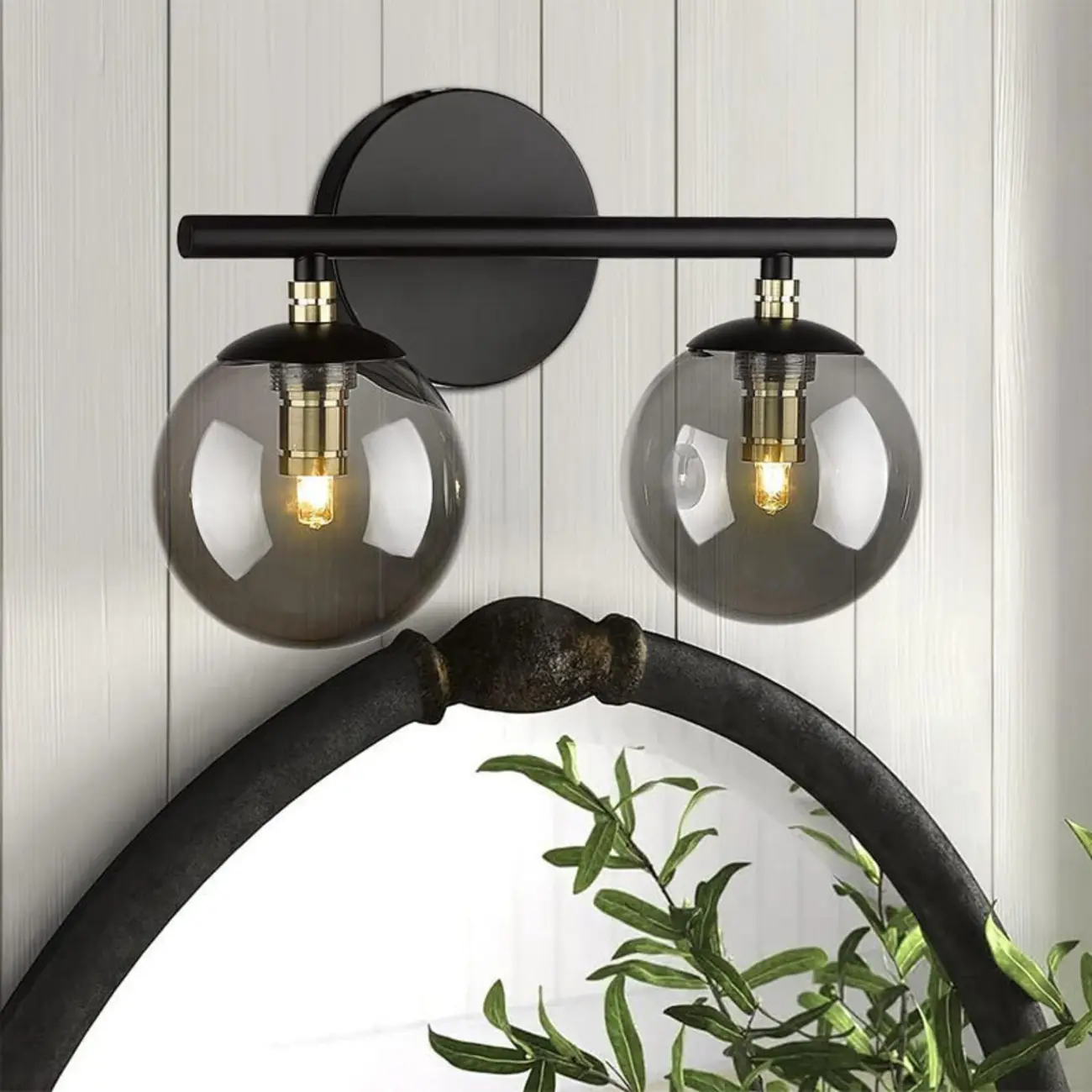 Spherical Wall-Mounted Vanity Lights with Glass Shade Image - 2 | homeyfad