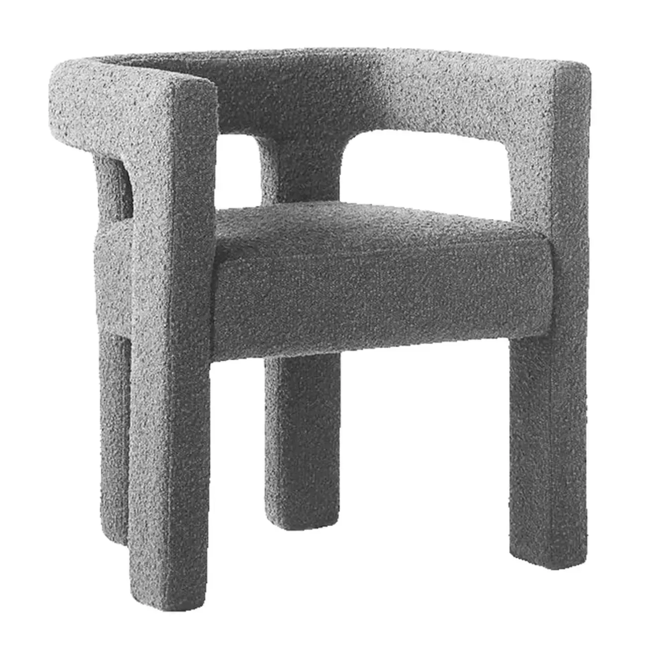 Contemporary Upholstered Low Back Arm Dining Chair Image - 13