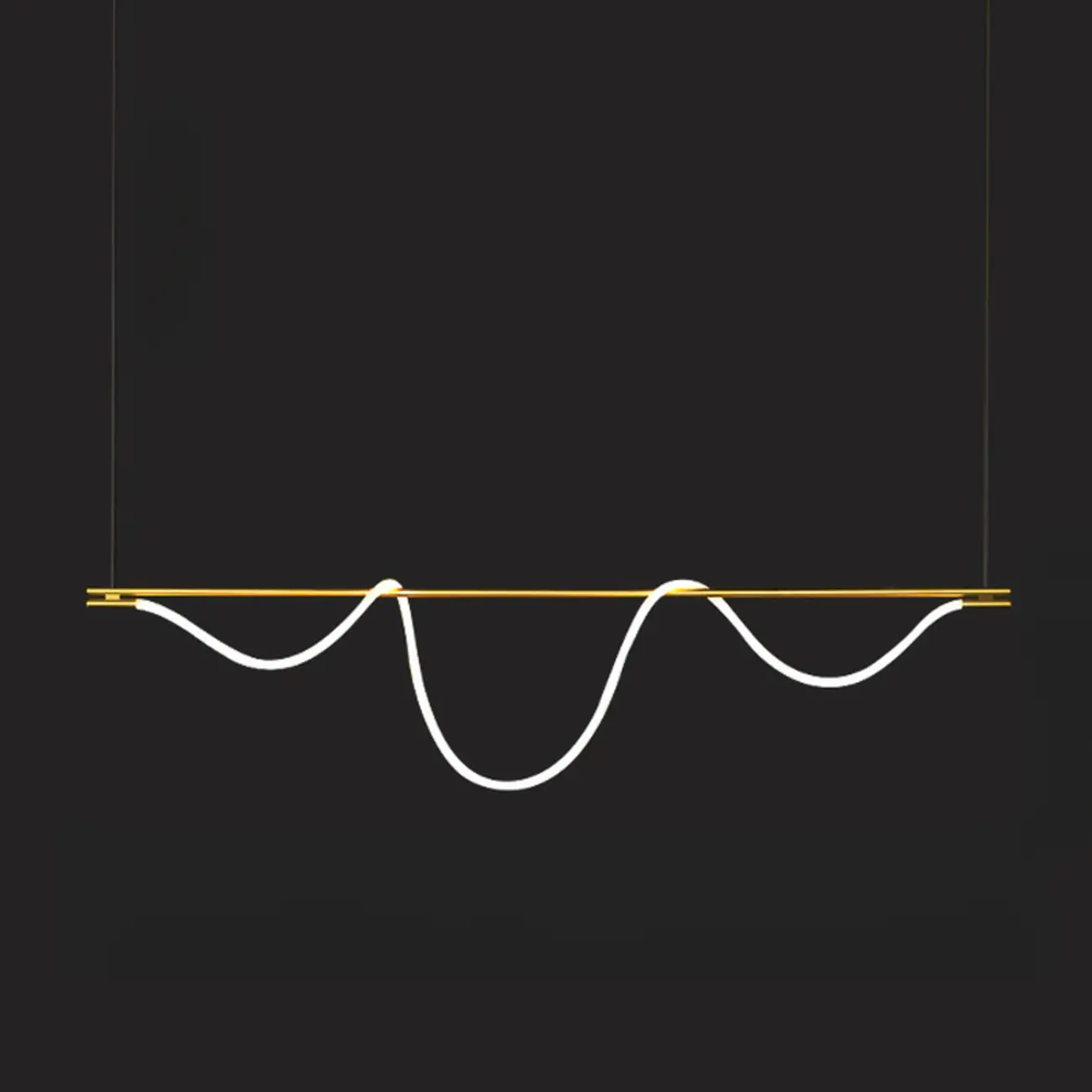 Gold Silica Gel LED Linear Island Pendant Light Image - 12 | homeyfad