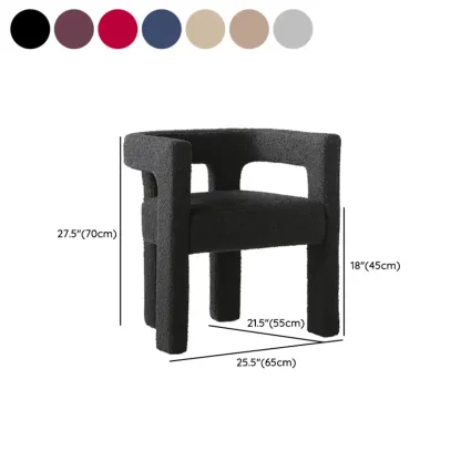 Contemporary Upholstered Low Back Arm Dining Chair #size