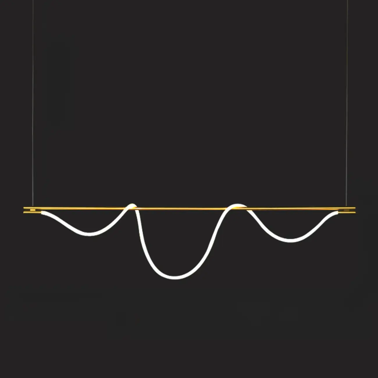 Gold Silica Gel LED Linear Island Pendant Light Image - 13 | homeyfad