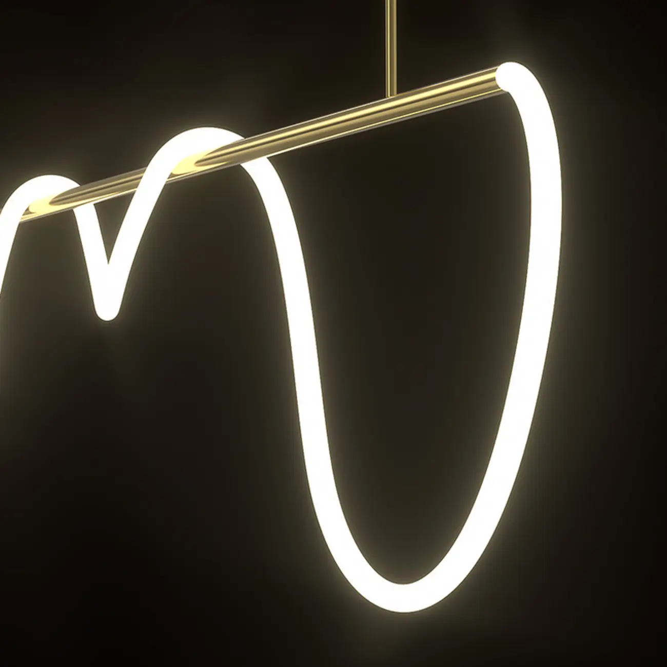 Gold Silica Gel LED Linear Island Pendant Light Image - 14 | homeyfad