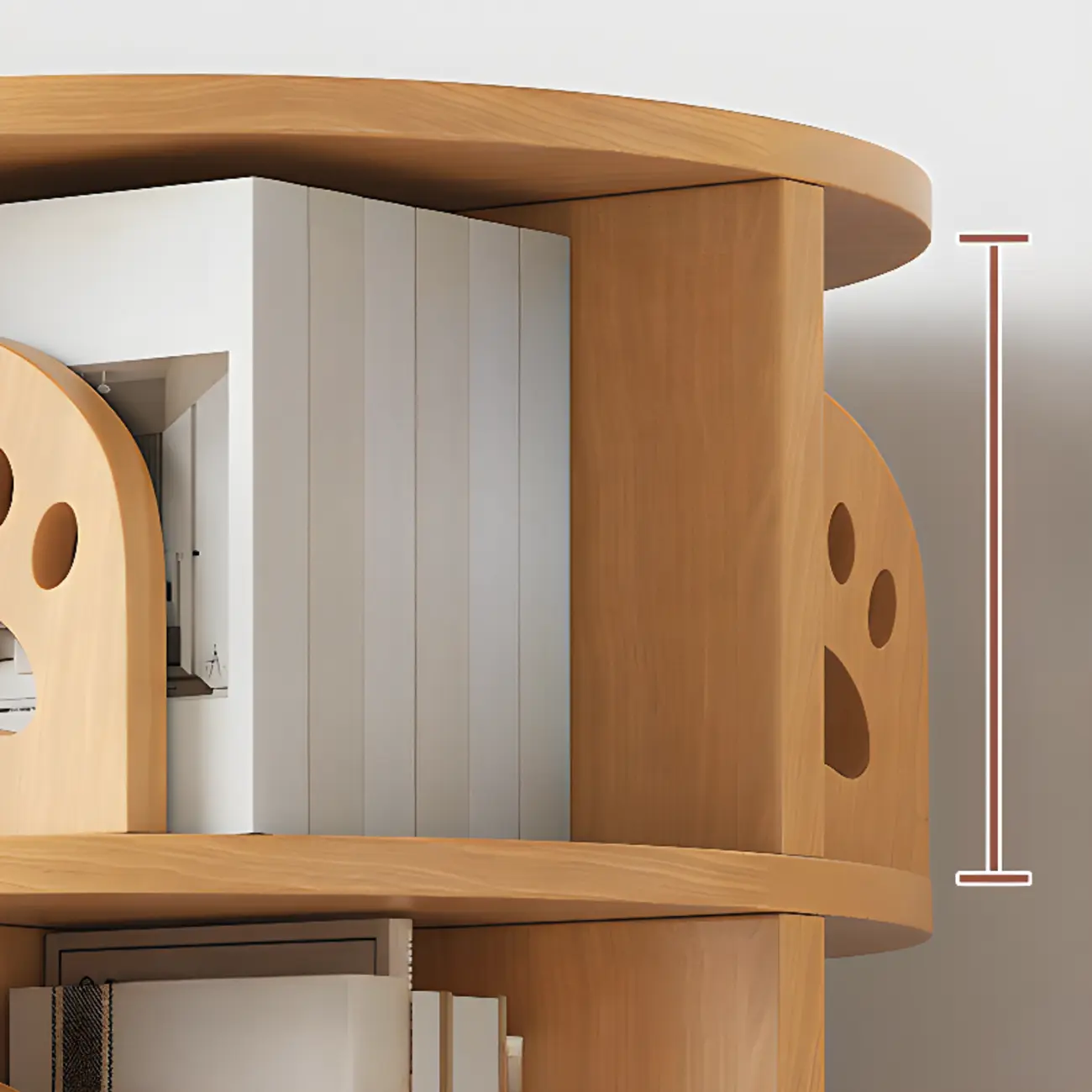 Modern Natural Wood Rotating Bookshelf Image - 14 | homeyfad