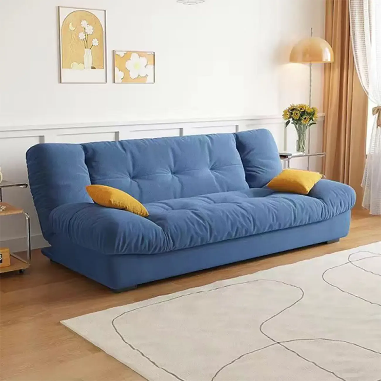 Foldable Upholstered Sleeper Sofa Living Room Deep Seat Sofa Image - 24