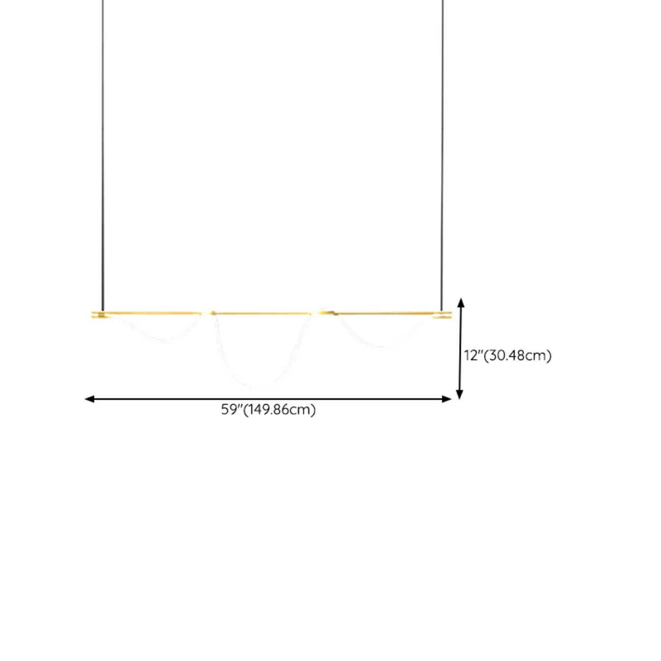 Gold Silica Gel LED Linear Island Pendant Light Image - 17 | homeyfad