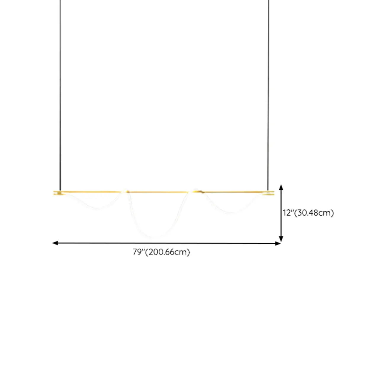 Gold Silica Gel LED Linear Island Pendant Light Image - 18 | homeyfad