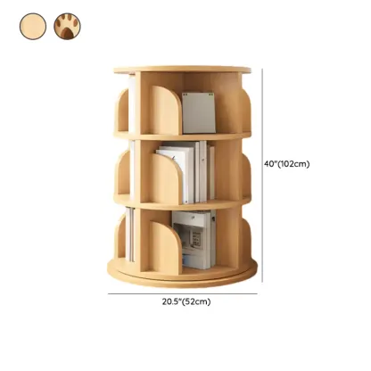 Modern Natural Wood Rotating Bookshelf #size