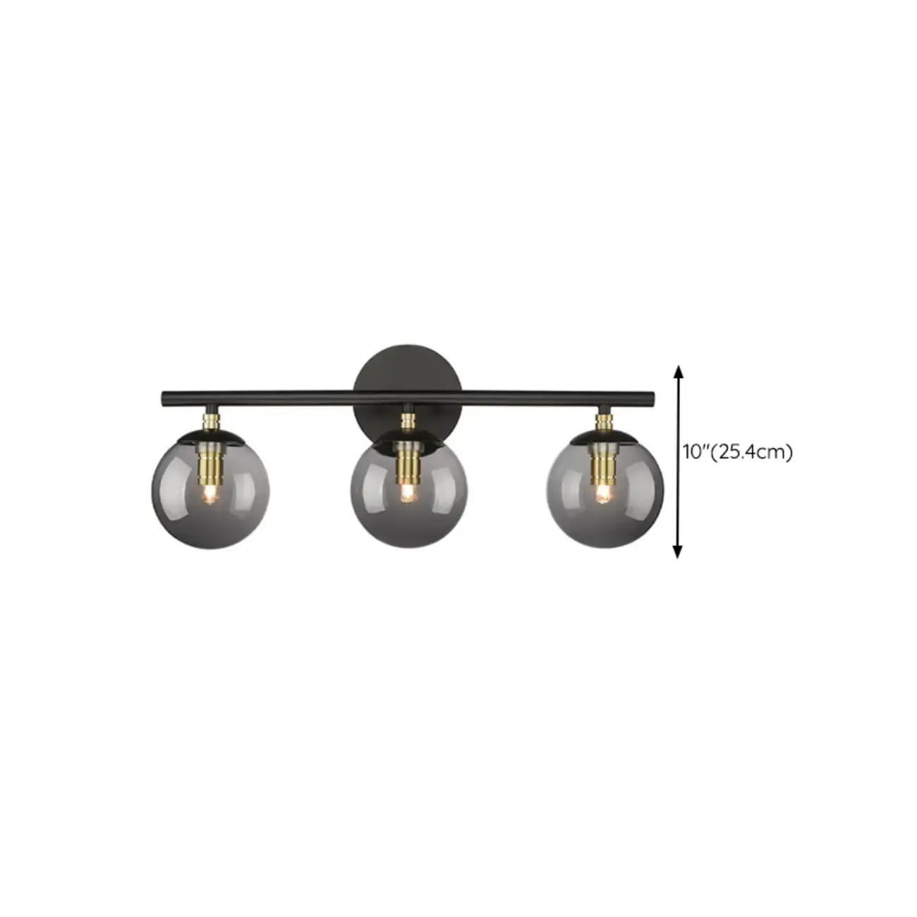 Spherical Wall-Mounted Vanity Lights with Glass Shade #size
