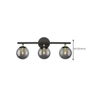Spherical Wall-Mounted Vanity Lights with Glass Shade #size