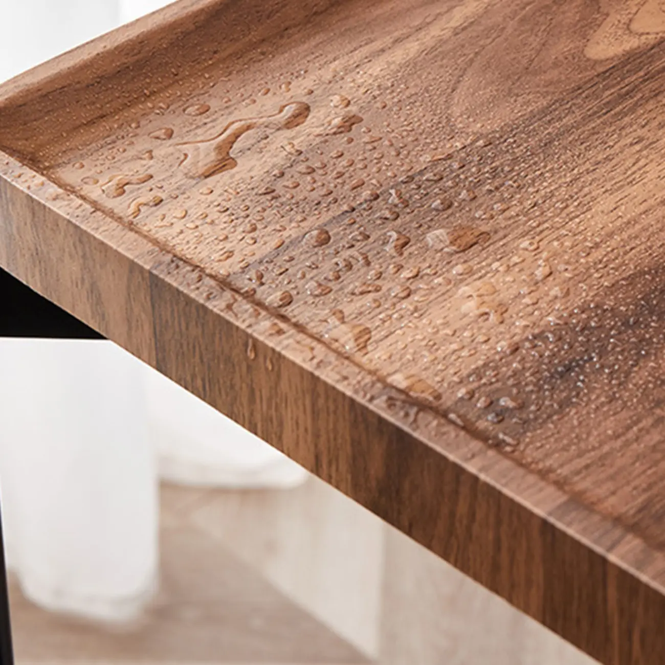 2 Tier Wood Square End Table - Modern Metal Frame Image - 12 | homeyfad