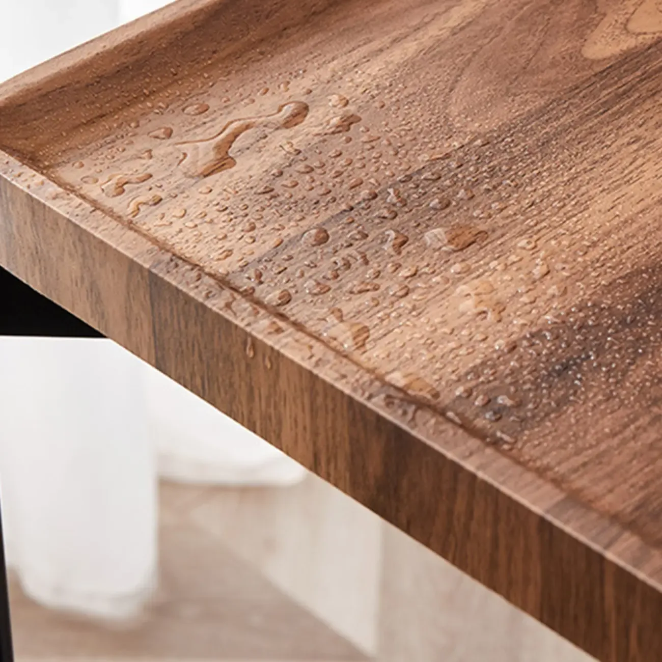 2 Tier Wood Square End Table - Modern Metal Frame Image - 12