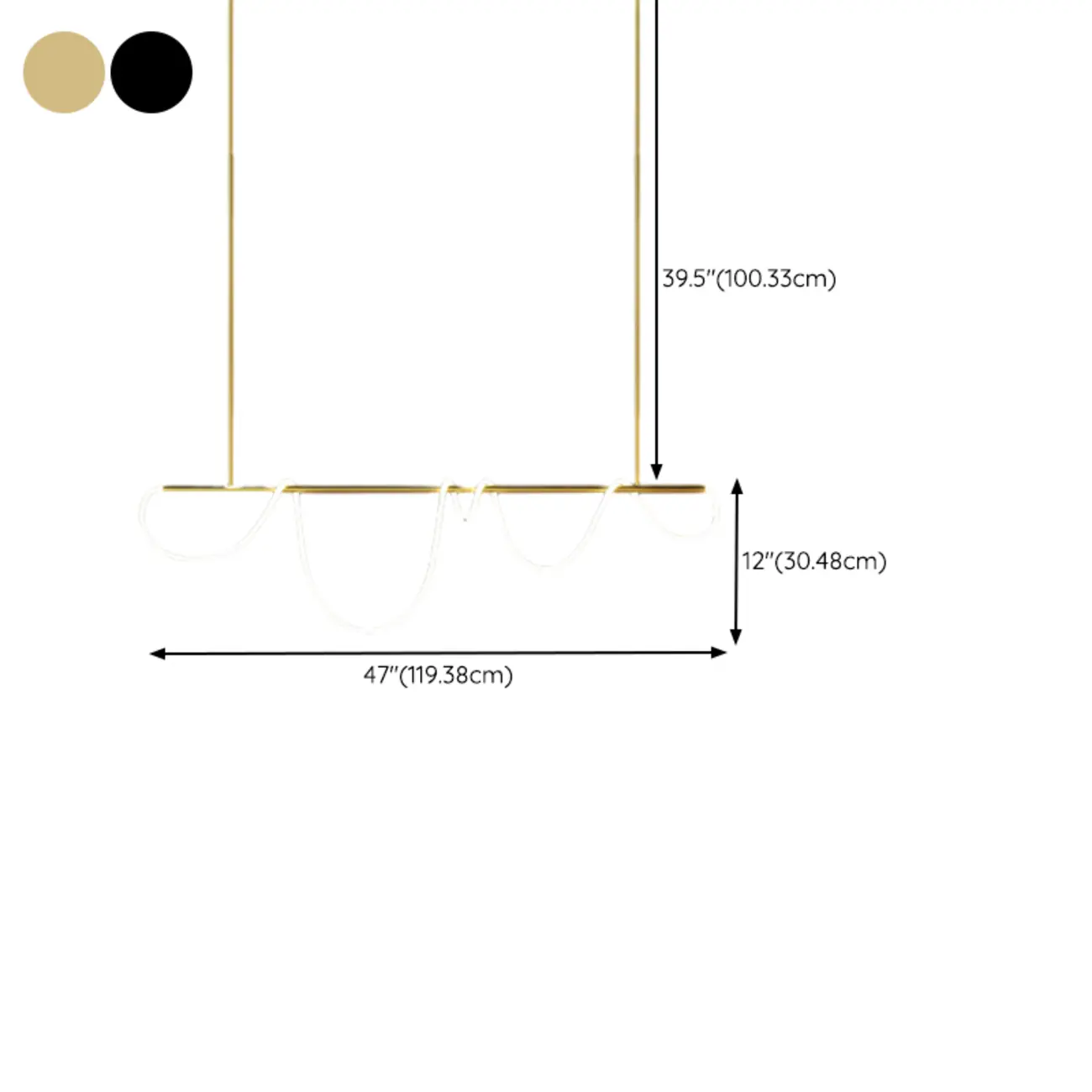 Gold Silica Gel LED Linear Island Pendant Light Image - 19 | homeyfad