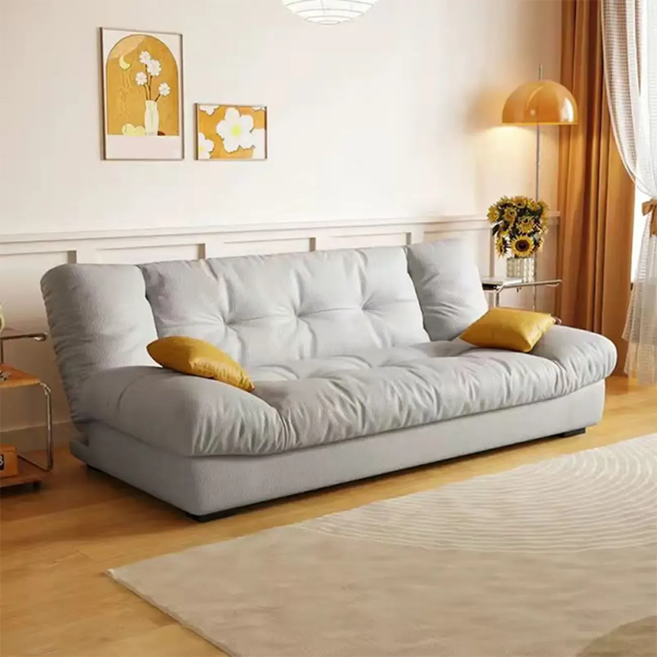 Foldable Upholstered Sleeper Sofa Living Room Deep Seat Sofa Image - 27