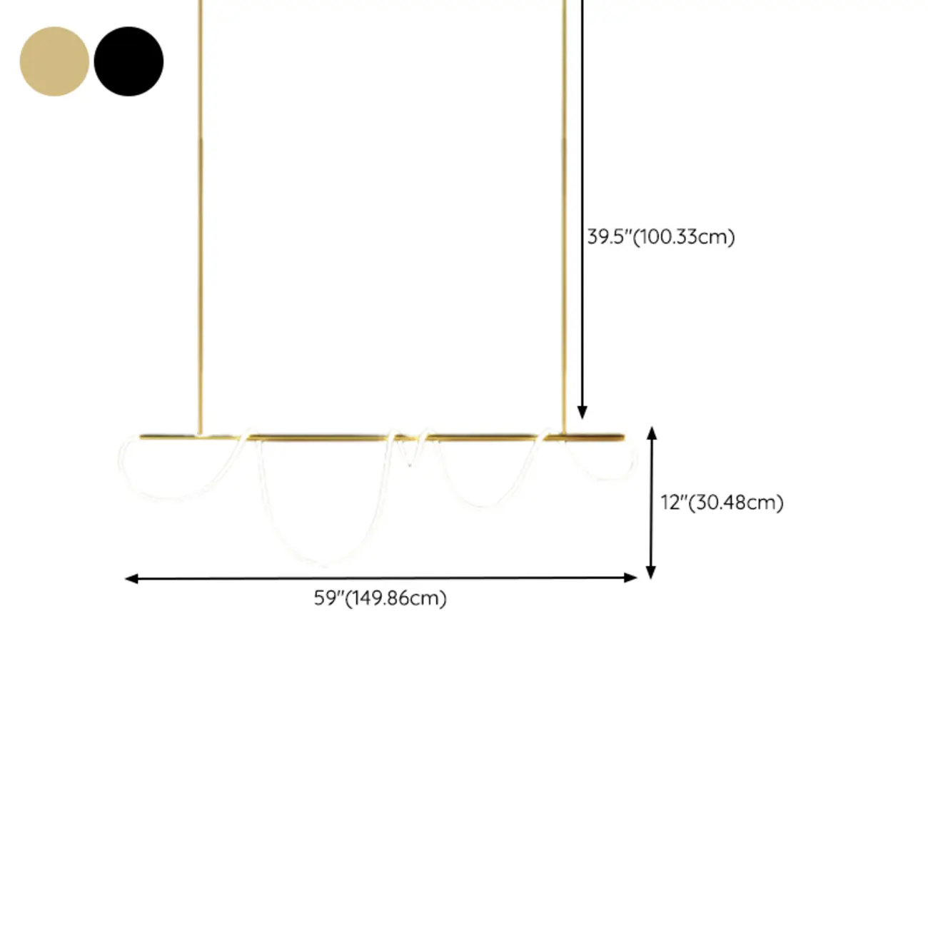 Gold Silica Gel LED Linear Island Pendant Light Image - 20 | homeyfad