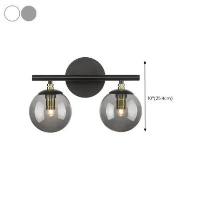 Spherical Wall-Mounted Vanity Lights with Glass Shade Image - 11