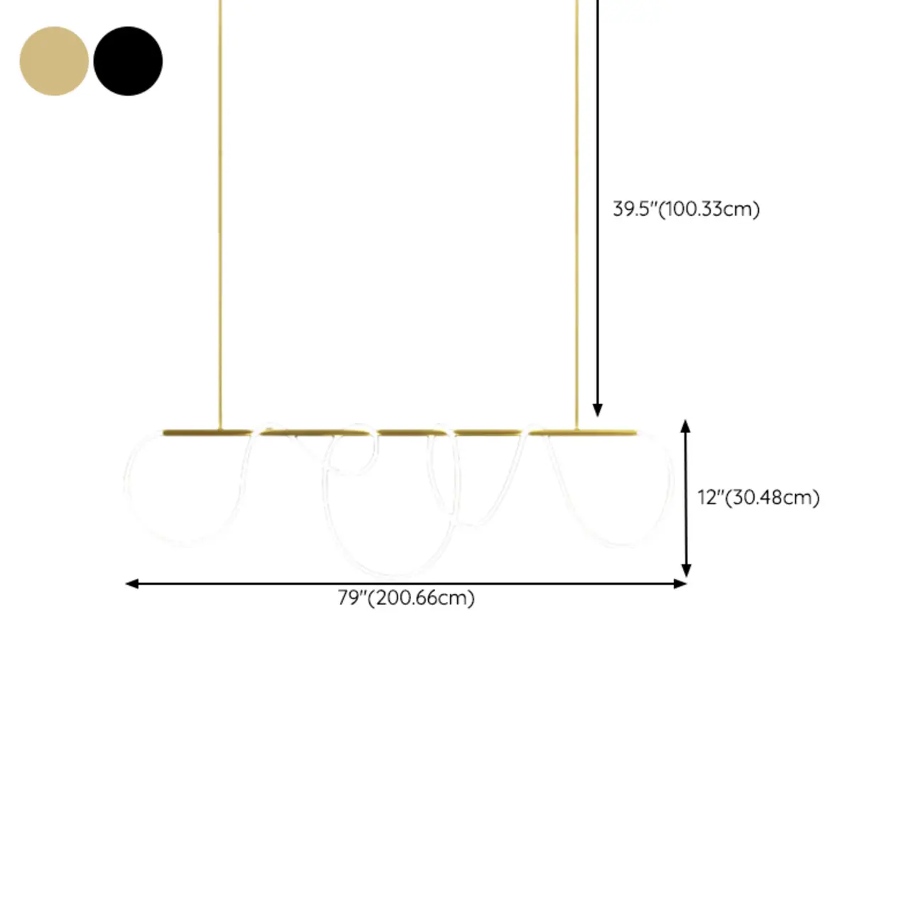 Gold Silica Gel LED Linear Island Pendant Light Image - 21 | homeyfad