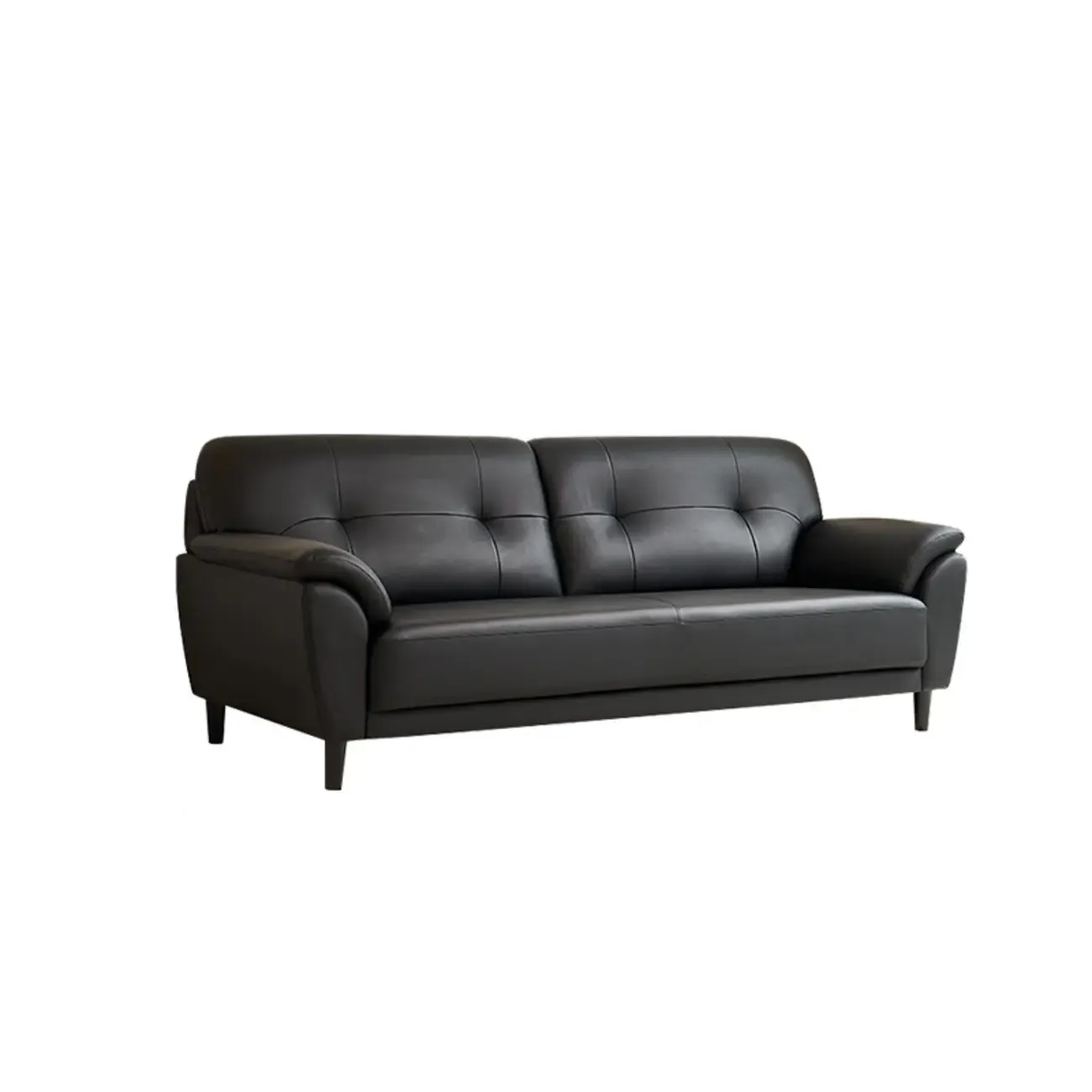 59"-86.5'' Modern Black Upholstered 3 Seater Sofa Apartment Sofa Sleeper Couch Image - 2