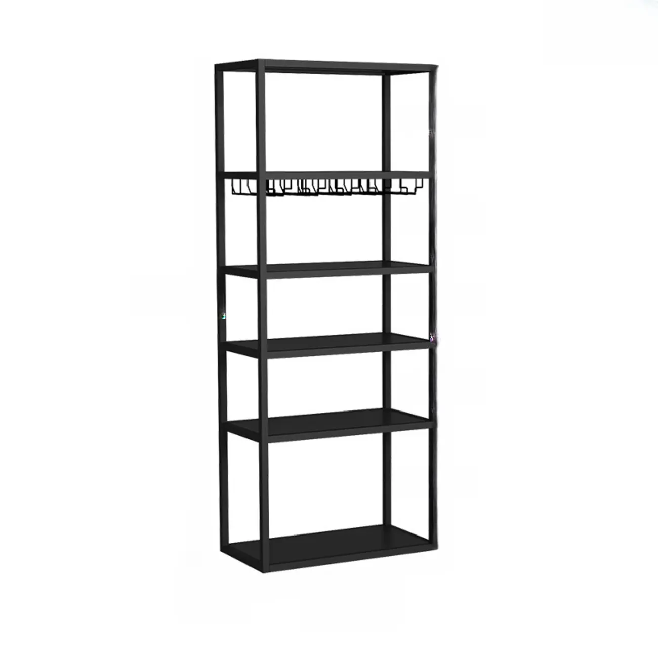 Black Modern Metal Wine Rack with Large Storage Image - 7 | homeyfad