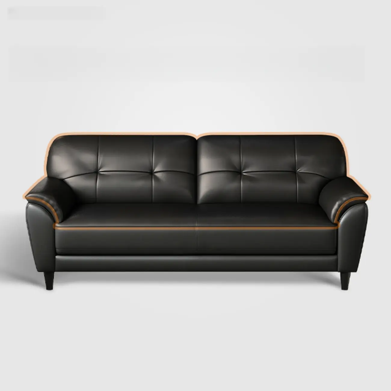 59"-86.5'' Modern Black Upholstered 3 Seater Sofa Apartment Sofa Sleeper Couch Image - 6 | homeyfad