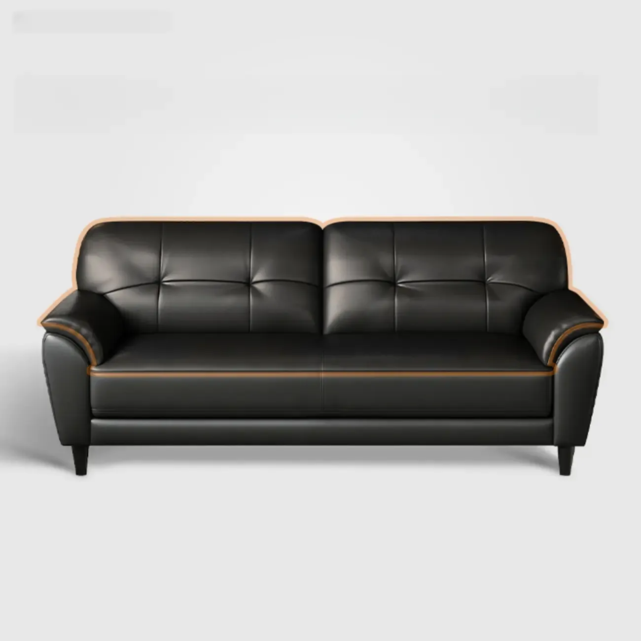 59"-86.5'' Modern Black Upholstered 3 Seater Sofa Apartment Sofa Sleeper Couch Image - 6