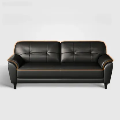 59"-86.5'' Modern Black Upholstered 3 Seater Sofa Apartment Sofa Sleeper Couch Image - 6