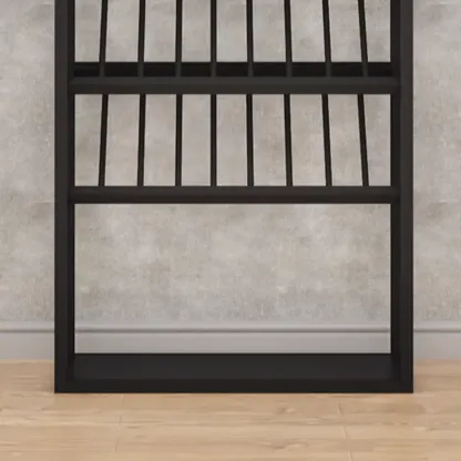Black Modern Metal Wine Rack with Large Storage Image - 11